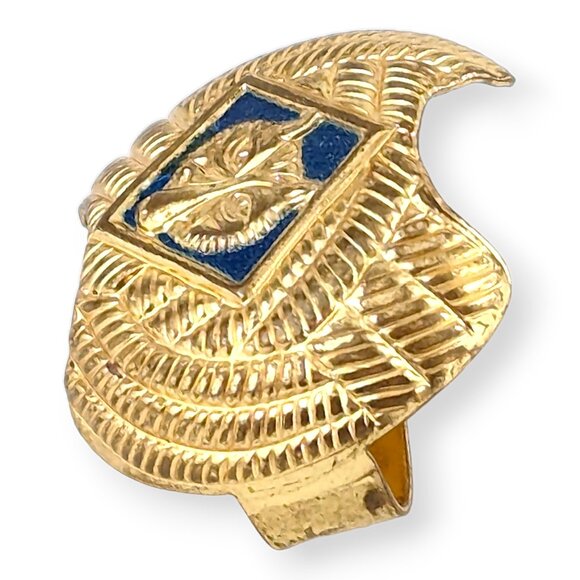 Cub Scout Neckerchief Slide Boy Scouts Tie Clip Blue Gold Toned Wolf Vintage BSA - Picture 4 of 10